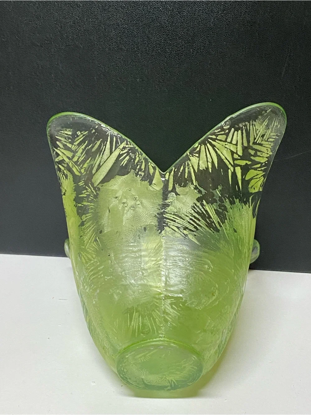 Vintage Green Tulip Shaped Vase